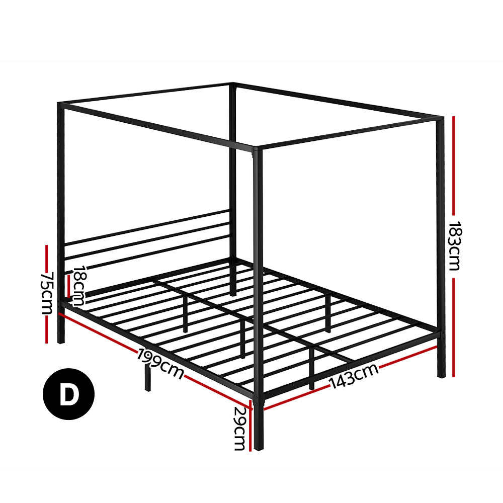 Nephrite Bed & Mattress Package with 32cm Mattress - Black Double