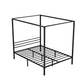 Tamie Metal 4-Poster Bed Frame - Black Queen