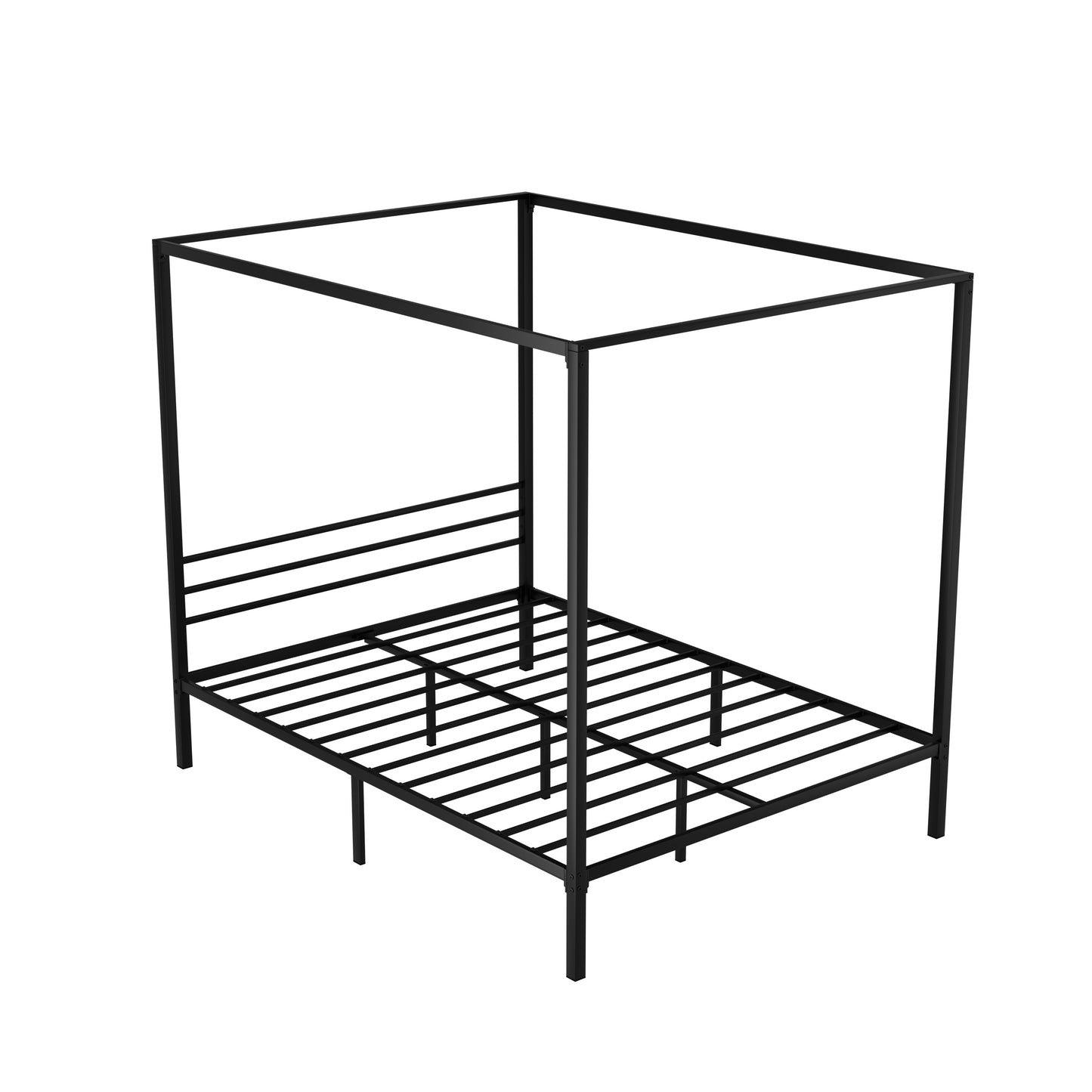 Tamie Metal 4-Poster Bed Frame - Black Queen