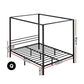 Tamie Metal 4-Poster Bed Frame - Black Queen