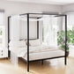 Tamie Metal 4-Poster Bed Frame - Black Queen