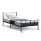 Luanda Metal Bed Frame Platform Foundation Base - Black Single