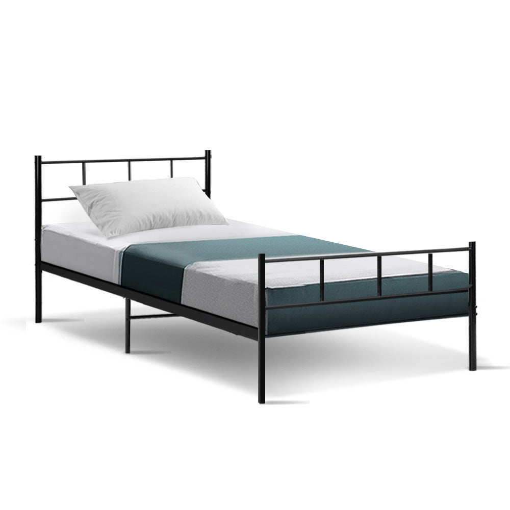 Luanda Metal Bed Frame Platform Foundation Base - Black Single