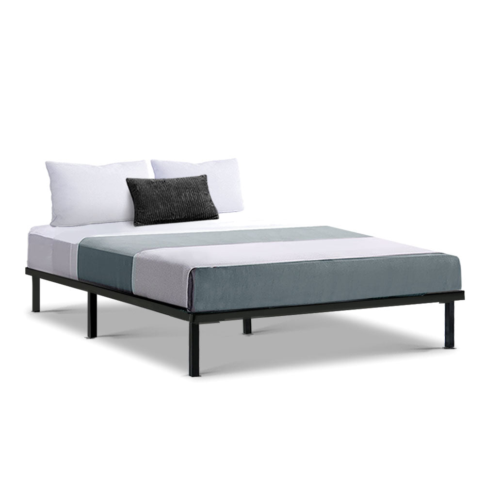 Kyanite Bed & Mattress Package with 34cm Black Mattress - Black Double