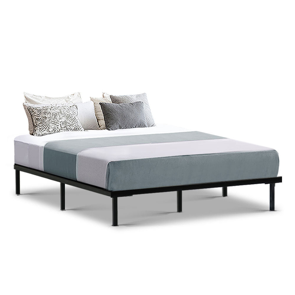 Dane Metal Bed Frame Base Platform - Black Queen