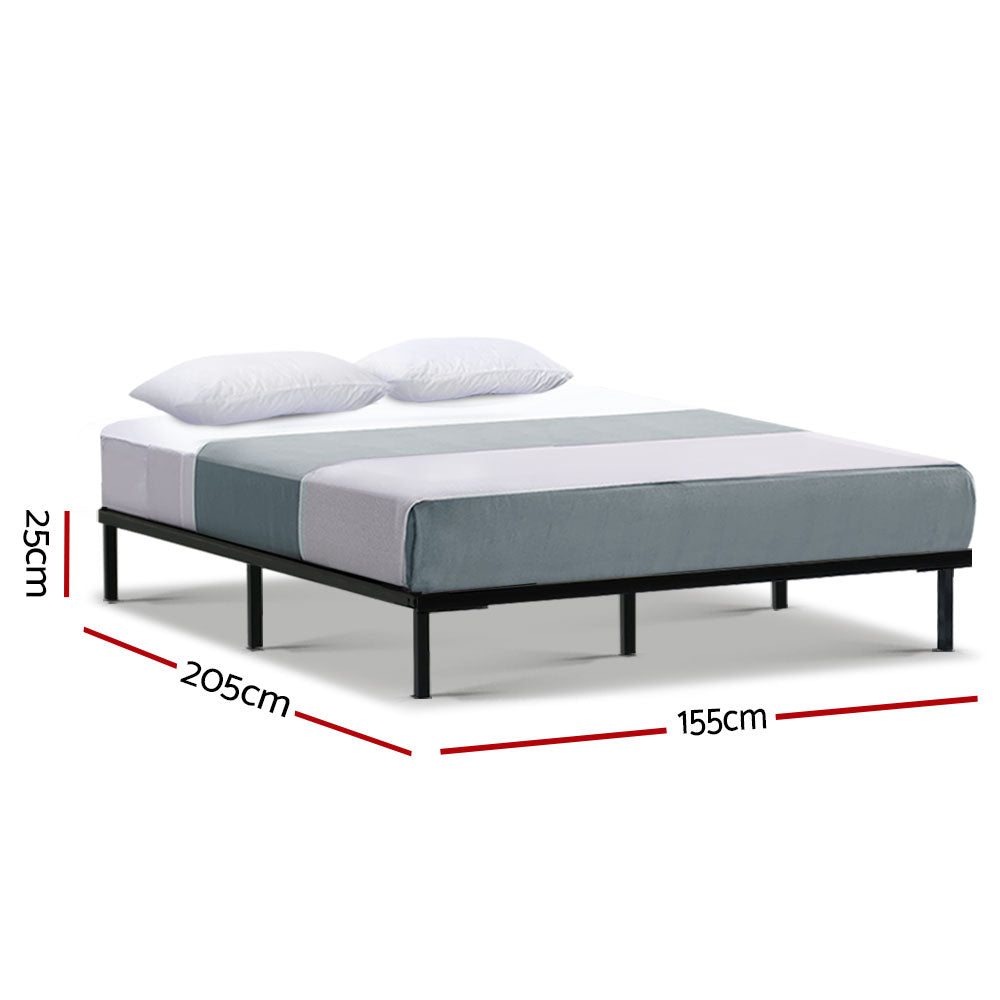 Dane Metal Bed Frame Base Platform - Black Queen