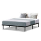 Dane Metal Bed Frame Base Platform - Black Queen