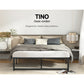 Chloe Bed Frame Metal Platform Bed Base Mattress - Black Double