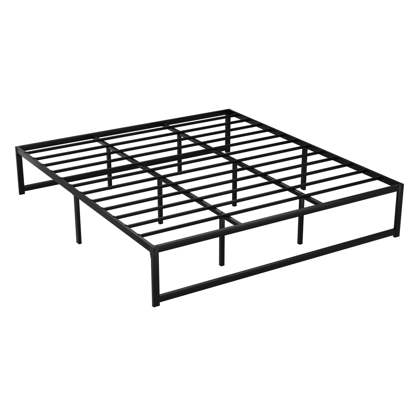 Chloe Bed Frame Metal Platform Bed Base Mattress - Black King