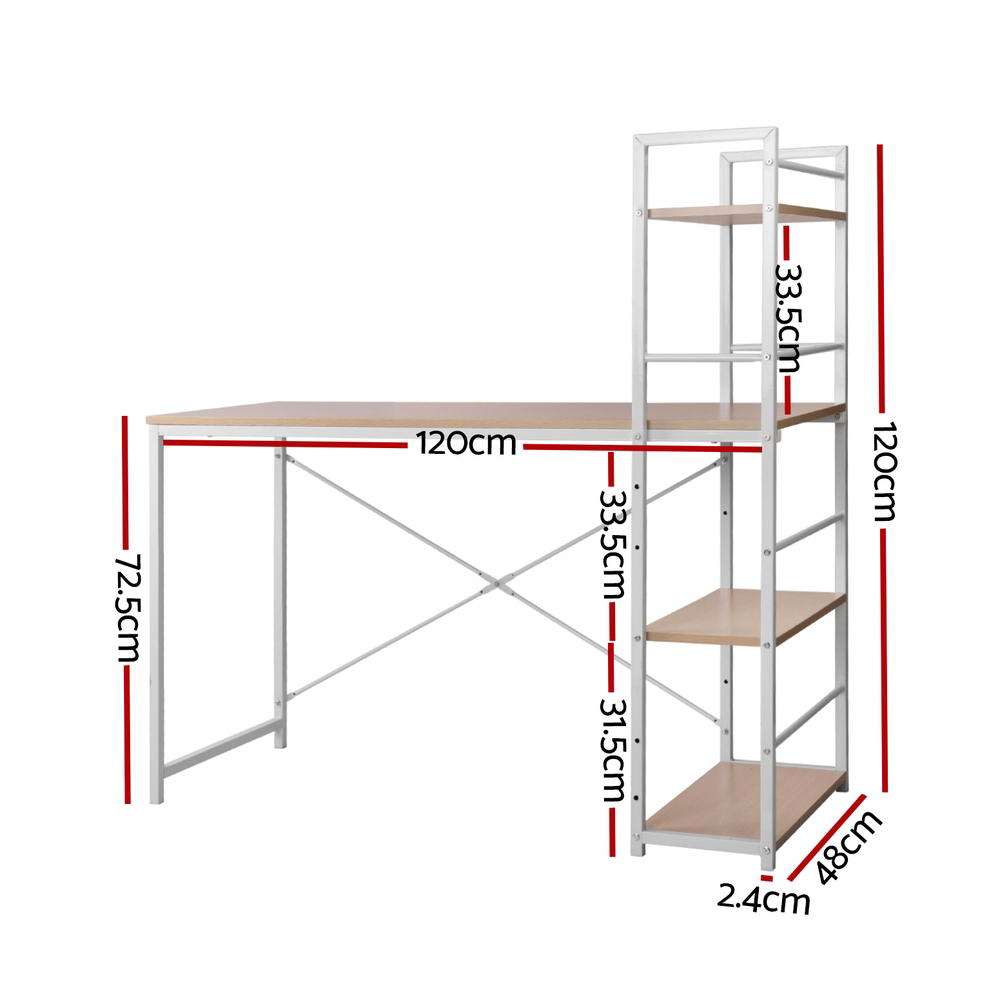 Artiss Computer Desk Shelf Oak 120cm