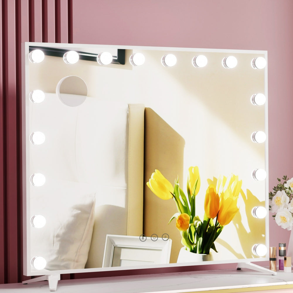 80x65cm Makeup Mirror Hollywood Vanity with LED - Light White