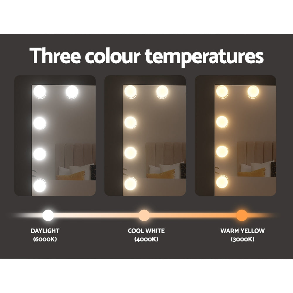 Bluetooth Makeup Mirror with Light Hollywood LED Vanity Dimmable 58X46