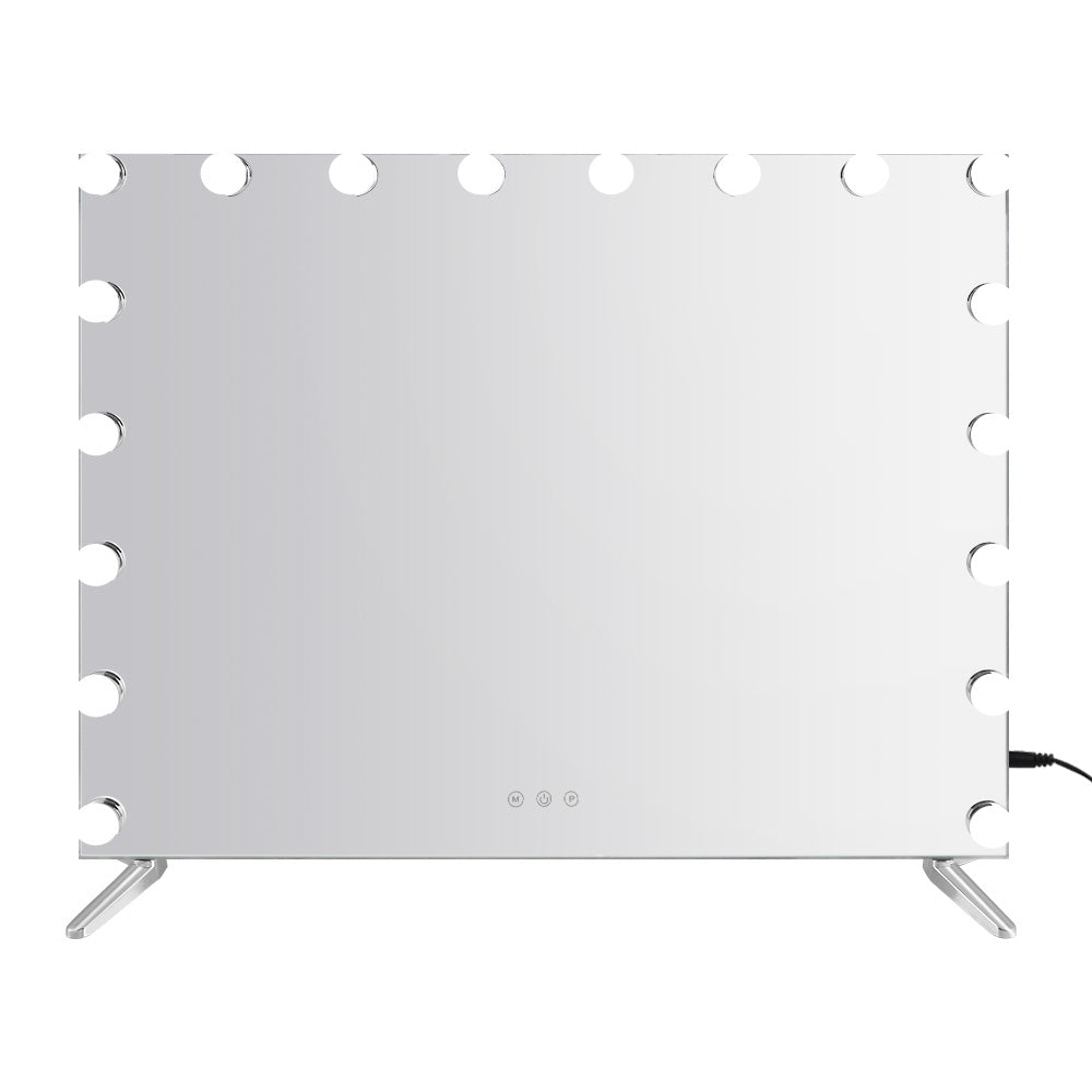 80x65cm Makeup Mirror Hollywood Vanity with LED - Light Silver