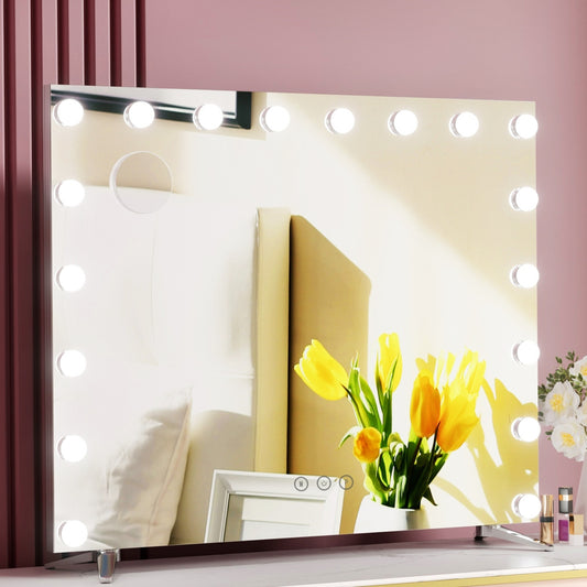 80x65cm Makeup Mirror Hollywood Vanity with LED - Light Silver