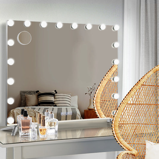 Bluetooth Makeup Mirror 80x65cm Hollywood Vanity with LED Light Wall