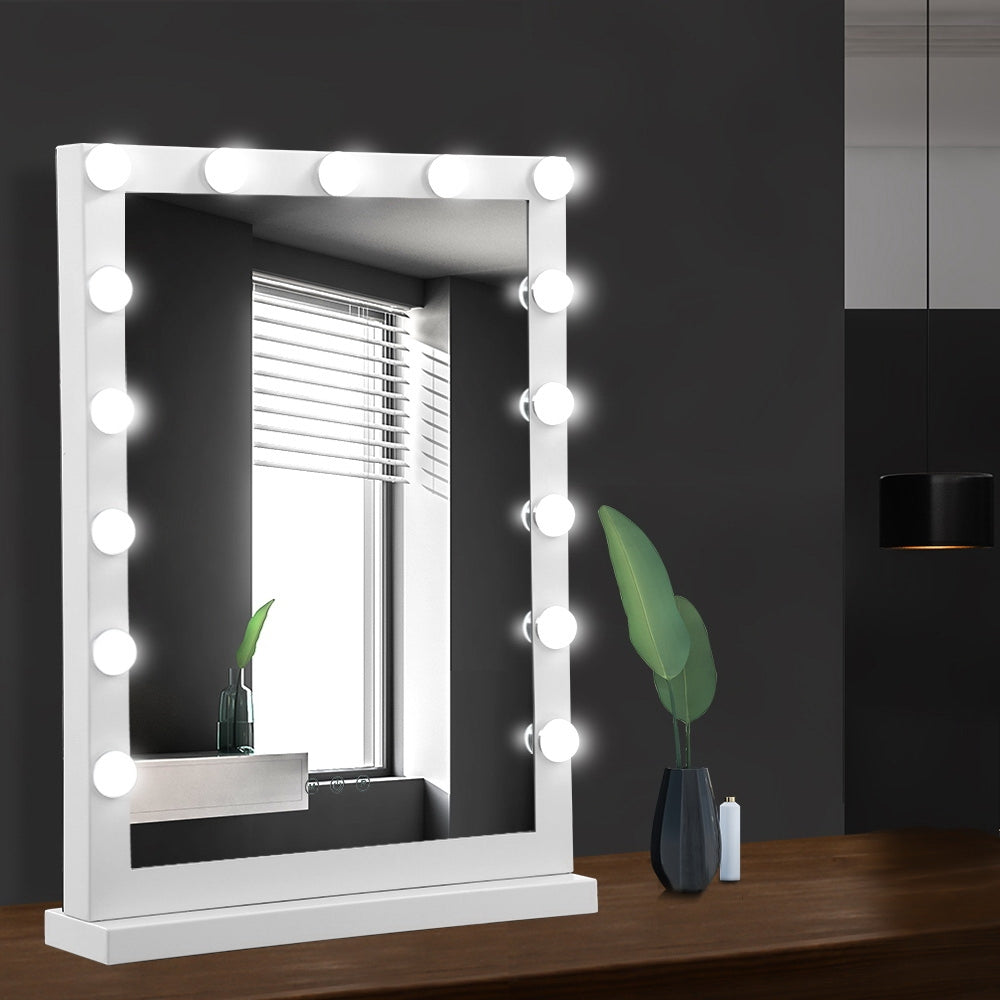 Hollywood Makeup Mirror With Light 15 LED Bulbs Vanity Lighted Stand