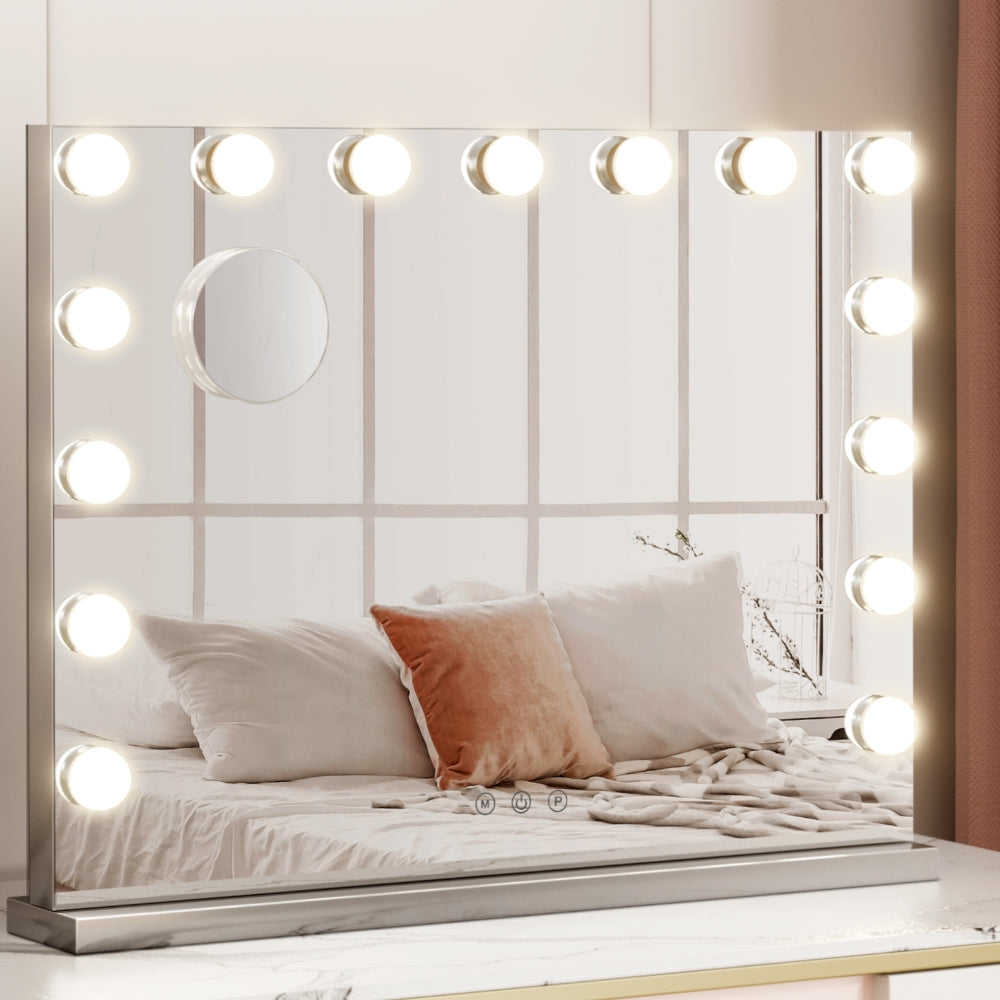 Hollywood Frameless Makeup Mirror With 15 LED Lighted Vanity Beauty 58cmx46cm