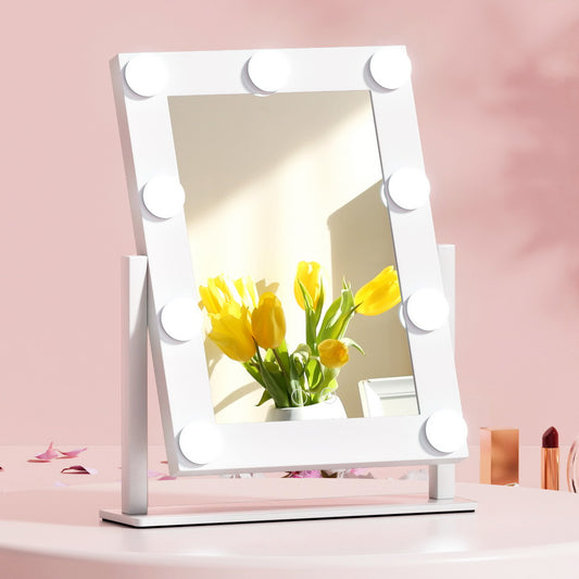 LED Standing Makeup Mirror - White