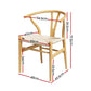 Maud Dining Chairs Wooden Kraft Paper Seat Wishbone Back - Natural Wood