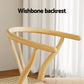 Maud Dining Chairs Wooden Kraft Paper Seat Wishbone Back - Natural Wood