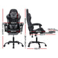 Artiss 2 Point Massage Gaming Office Chair Footrest Grey