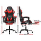 Artiss 2 Point Massage Gaming Office Chair Footrest Red