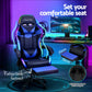 Artiss 6 Point Massage Gaming Office Chair 7 LED Footrest Blue