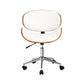 Artiss Wooden Office Chair Leather Seat White