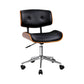 Artiss Wooden Office Chair Pu Seat Black Brown