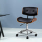 Artiss Wooden Office Chair Pu Seat Black Brown