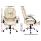 Artiss Executive Office Chair Leather Tilt Beige