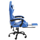 Spyro Executive Gaming Office Chair Computer Leather Footrest - White & Blue