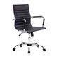 Artiss Office Chair Conference Chairs Pu Leather Mid Back Black