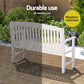 Emeric Outdoor Garden Bench Seat Wooden Chair Patio Furniture Timber Lounge - White