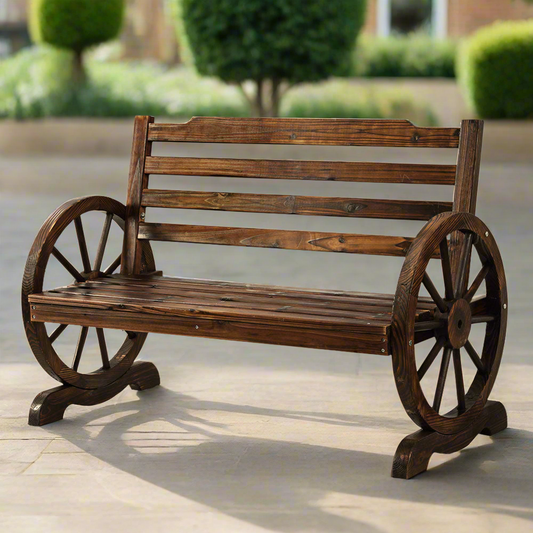 Celestia 2-Seater Wooden Garden Bench Seat Wagon Chair Patio Lounge Outdoor Furniture - Wood