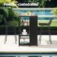 Larry Patio Furniture Dining Chairs Table and Chairs Wicker 3-Piece Outdoor Bar Set - Black