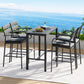 Dominic Patio Dining Chairs Aluminium Table Stools 5-Piece Outdoor Bar Set - Dark Grey