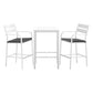 Julian Dining Chairs Table Patio Aluminium Bistro Set 3-Piece Outdoor Bar Set - White