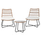 Mavies 2-Seater Wicker Table & Chairs Patio Furniture 3-Piece Bistro Set - Brown