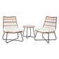 Mavies 2-Seater Wicker Table & Chairs Patio Furniture 3-Piece Bistro Set - Brown