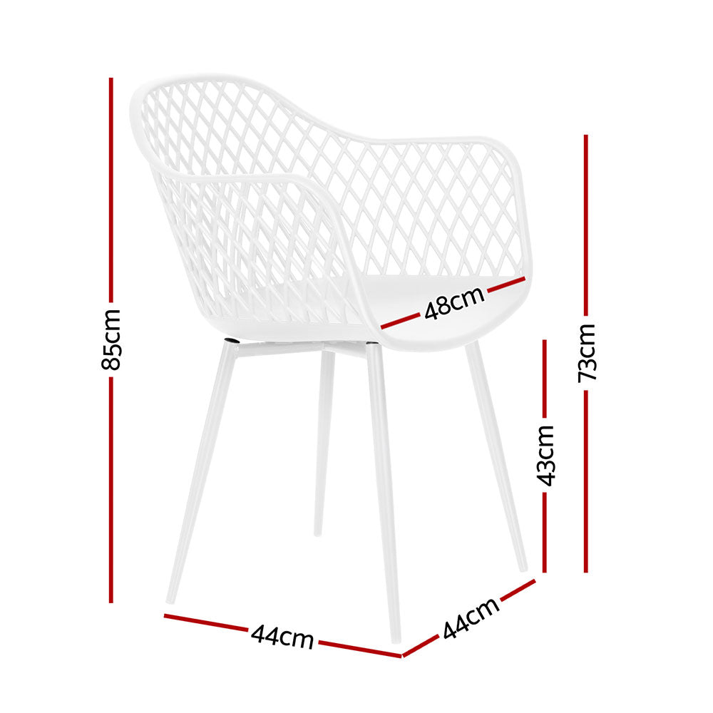 Gerald Outdoor Dining Chairs PP Lounge Chair Patio Furniture Garden Set of 4 - White