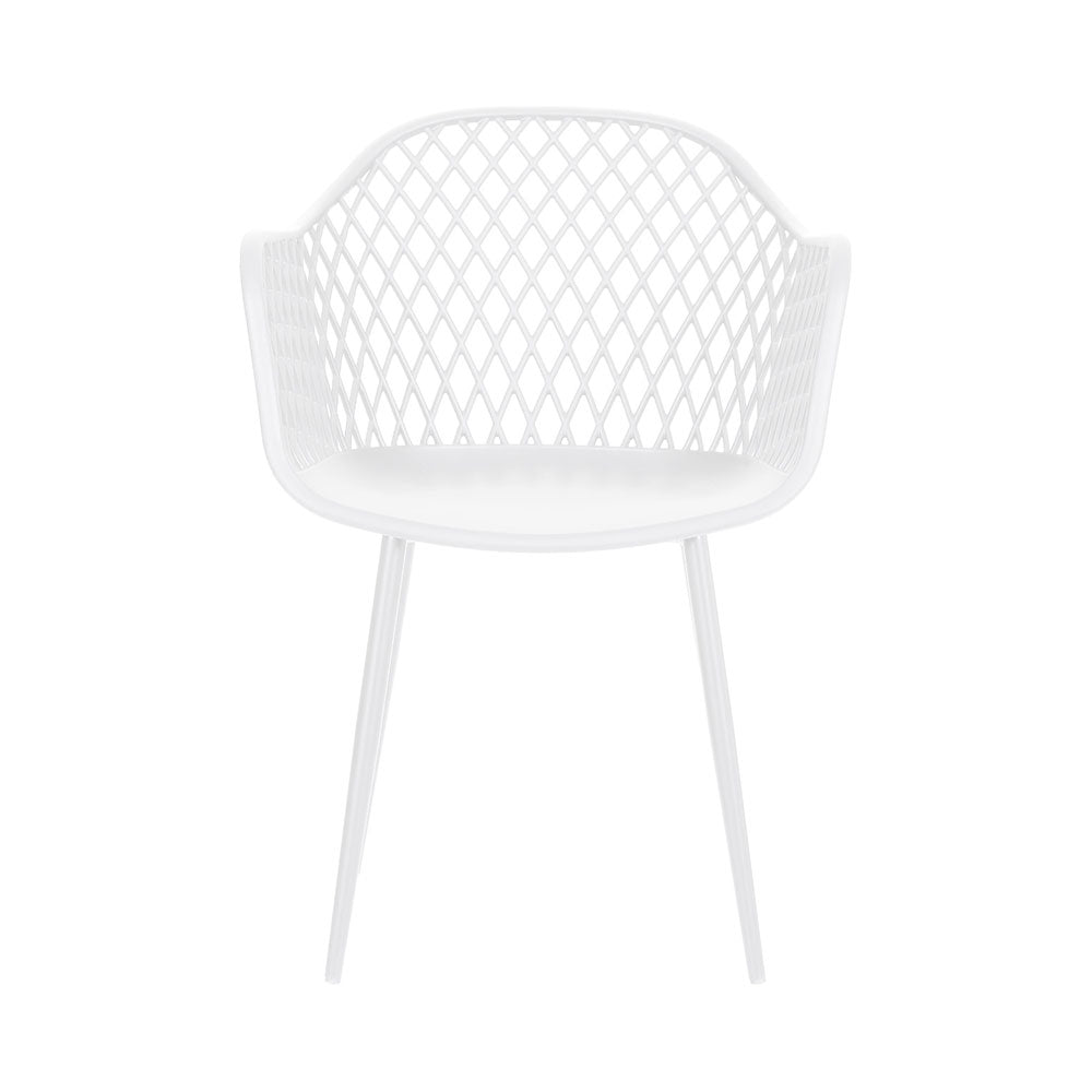 Gerald Outdoor Dining Chairs PP Lounge Chair Patio Furniture Garden Set of 4 - White