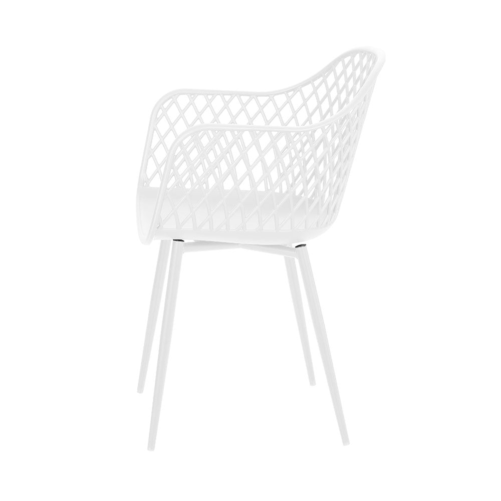 Gerald Outdoor Dining Chairs PP Lounge Chair Patio Furniture Garden Set of 4 - White