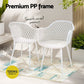 Gerald Outdoor Dining Chairs PP Lounge Chair Patio Furniture Garden Set of 4 - White