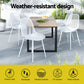 Henry Lounge Chair Patio Garden Furniture Set 4 Outdoor Dining Chairs - White