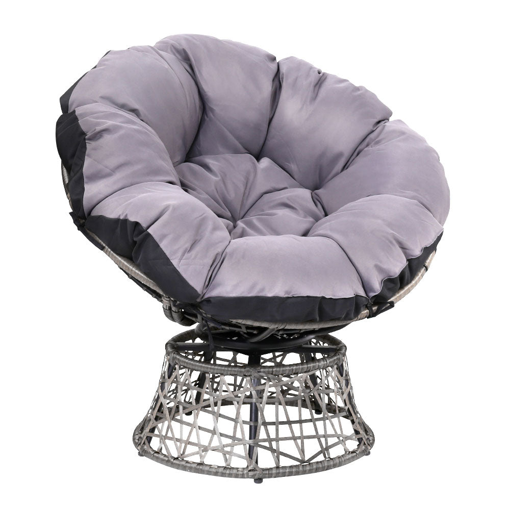 Outdoor Chairs Outdoor Furniture Papasan Chair Wicker Patio Garden - Grey