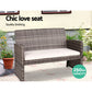 Slough 4-Seater Rattan Chair Table Setting Garden Furniture 4-Piece Outdoor Sofa Set - Grey