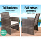 Slough 4-Seater Rattan Chair Table Setting Garden Furniture 4-Piece Outdoor Sofa Set - Grey