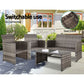 Slough 4-Seater Rattan Chair Table Setting Garden Furniture 4-Piece Outdoor Sofa Set - Grey