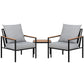 Imani 2-Seater Chairs Table Patio 3-Piece Outdoor Furniture - Grey